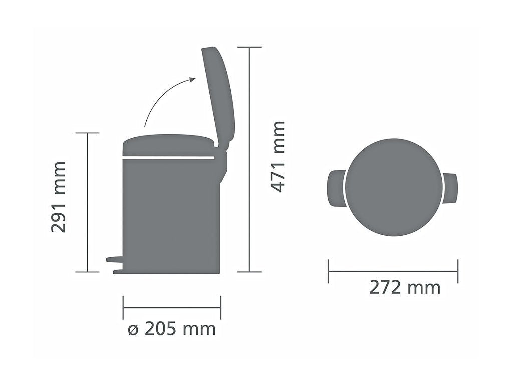 Brabantia Pedalhink NEWICON 5 l, fingersäker, matt stål