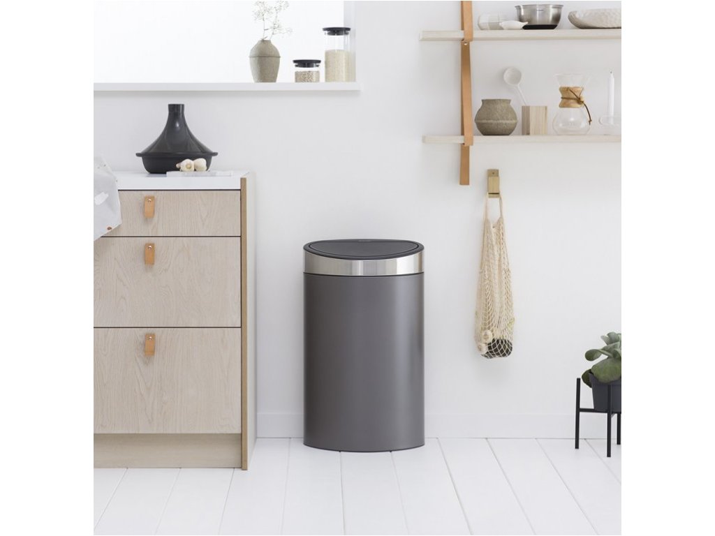 Brabantia Soptunna med trycklock TOUCH BIN NY 40 l, platina matt