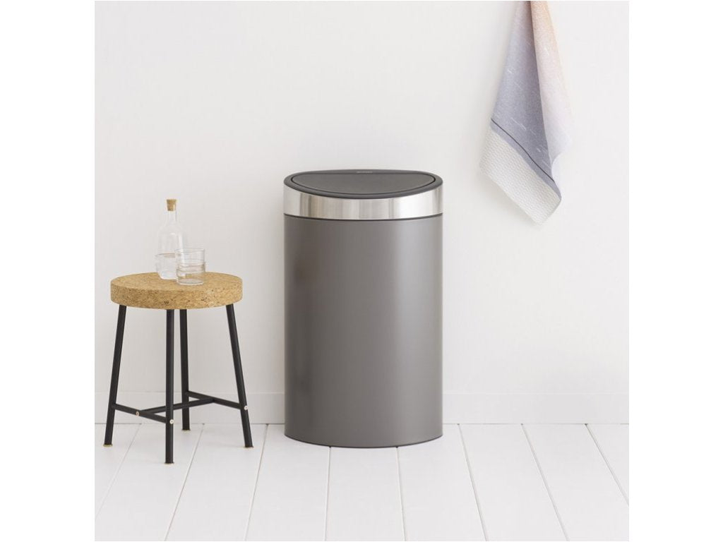 Brabantia Soptunna med trycklock TOUCH BIN NY 40 l, platina matt