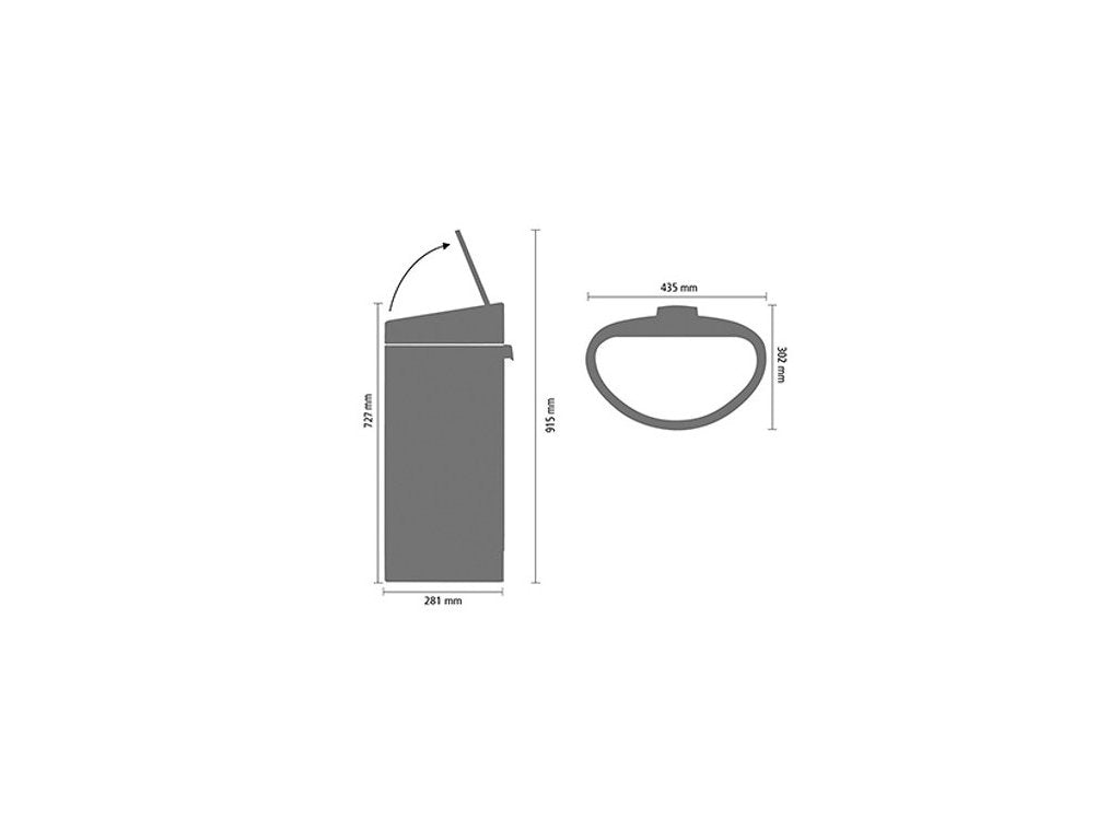 Brabantia Soptunna med trycklock TOUCH BIN NY 40 l, platina matt