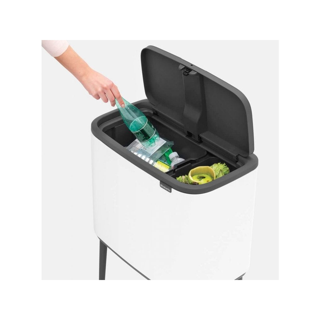 Brabantia Soptunna med trycklock BO 11 + 23 l, vit