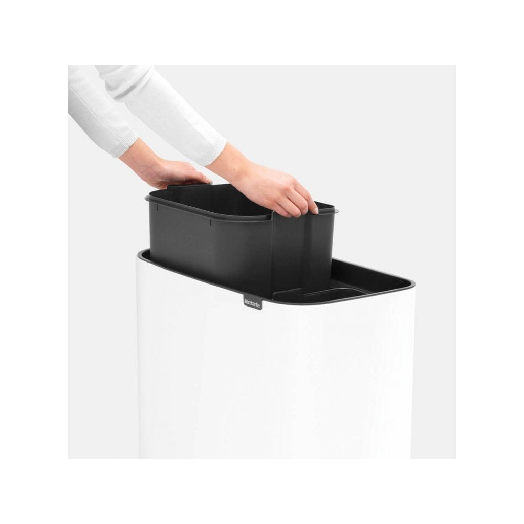 Brabantia Soptunna med trycklock BO 11 + 23 l, vit