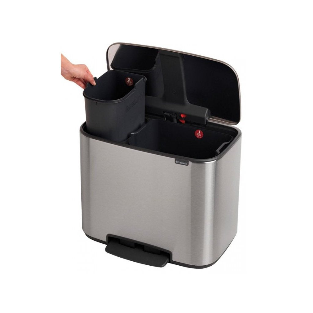 Brabantia Pedal-soptunna BO 11 + 23 l, matt stål