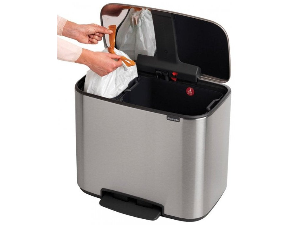Brabantia Pedal-soptunna BO 11 + 23 l, matt stål