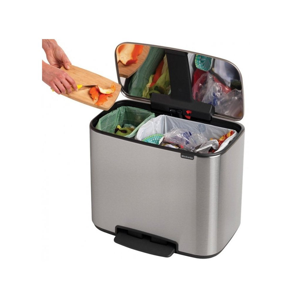Brabantia Pedal-soptunna BO 11 + 23 l, matt stål