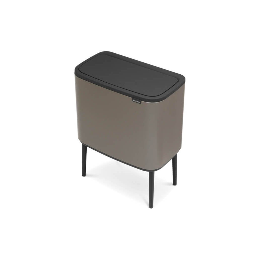 Brabantia Soptunna med trycklock BO 3 x 11 l, platina