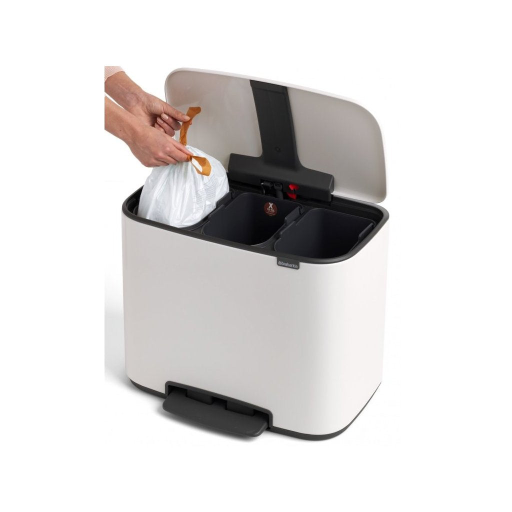 Brabantia Pedalhink BO 3 x 11 l, vit