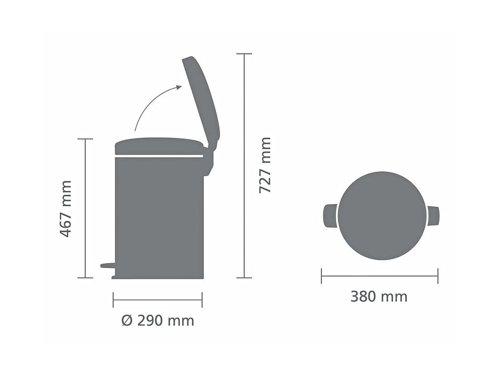 Brabantia Pedalhink NEWICON 20 l, matt stål