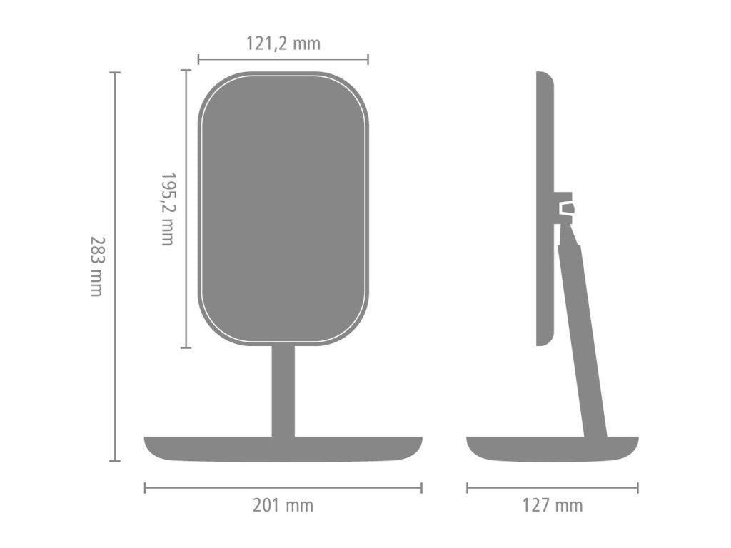 Brabantia Bordsspegel 28,3 cm, med bricka, vit