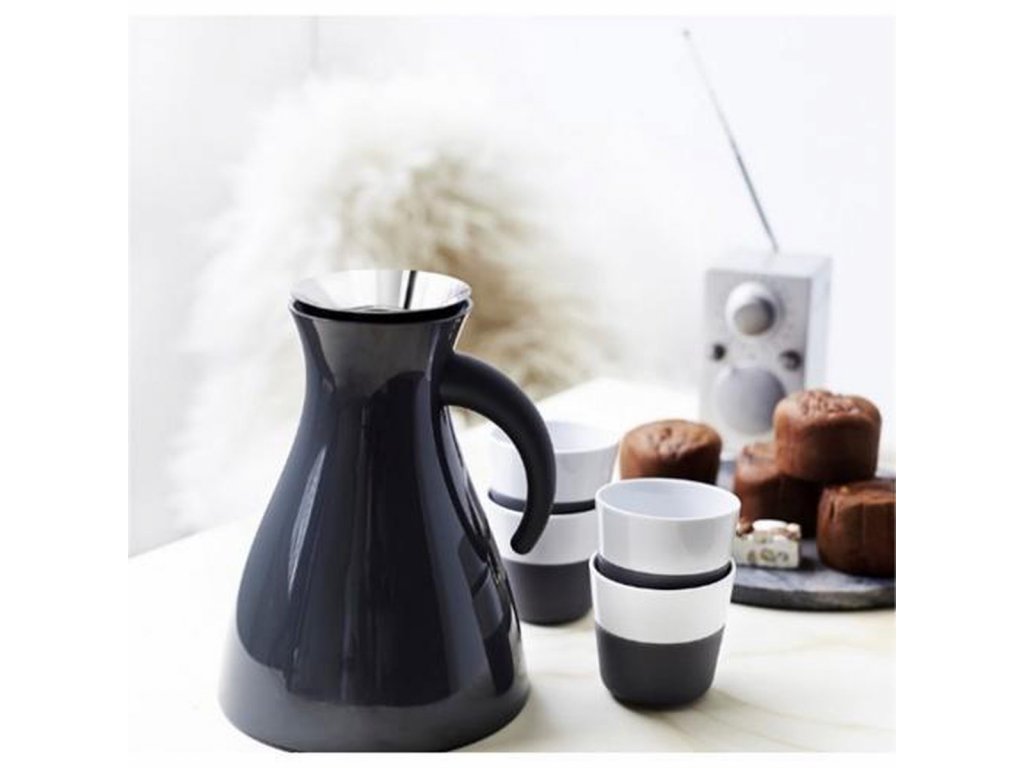 Eva Solo Mugg 230 ml, set i 2 delar, med silikonöverdrag, kolsvart