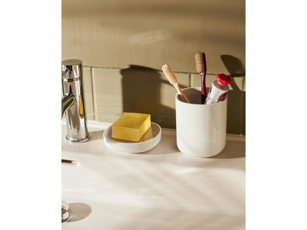 Alessi Tandborstkopp BIRILLO, vit