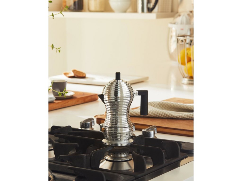 Alessi Espressobryggare för spishäll PULCINA 300 ml, svart