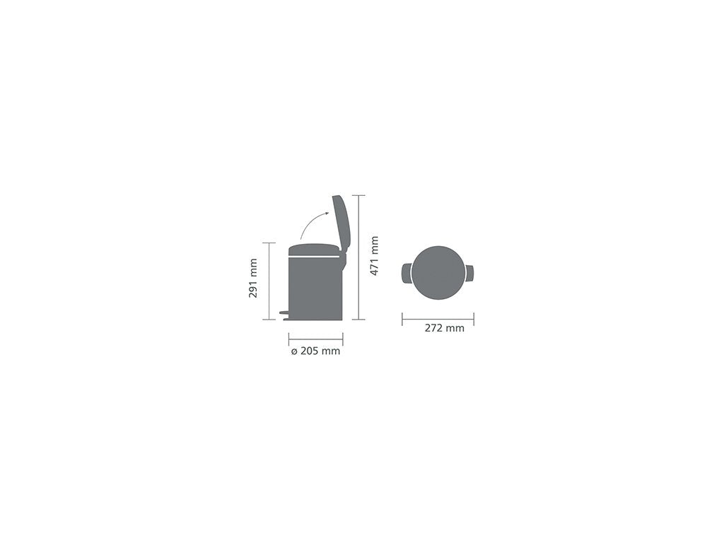 Brabantia Pedalhink NEWICON 5 l, mineralgrå