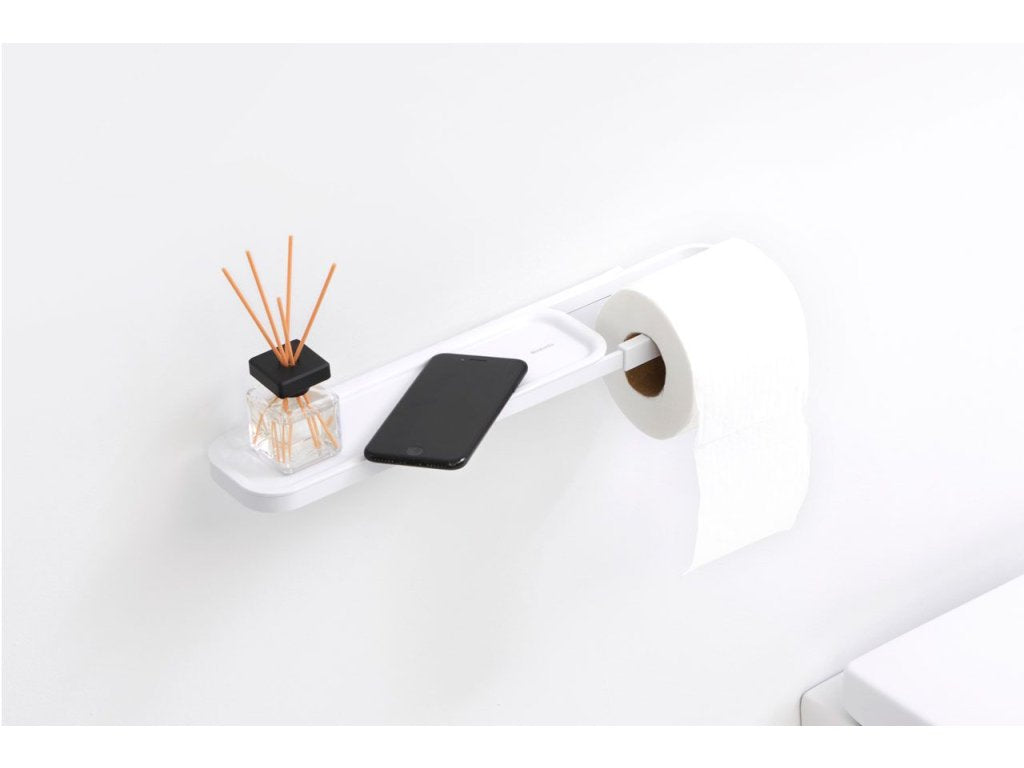 Brabantia Toalettpappershållare MINDSET, med hylla, mineralvit