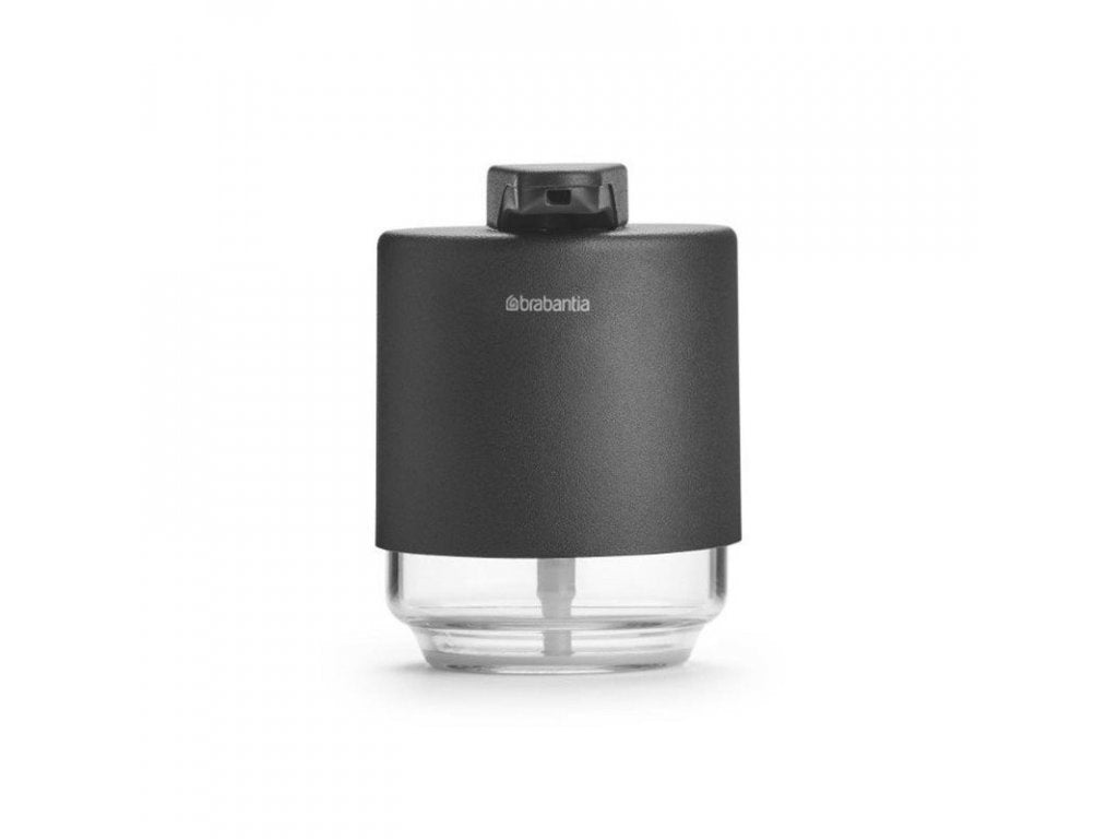 Brabantia Dispenser för flytande tvål MINDSET 200 ml, mineralgrå, stål och glas