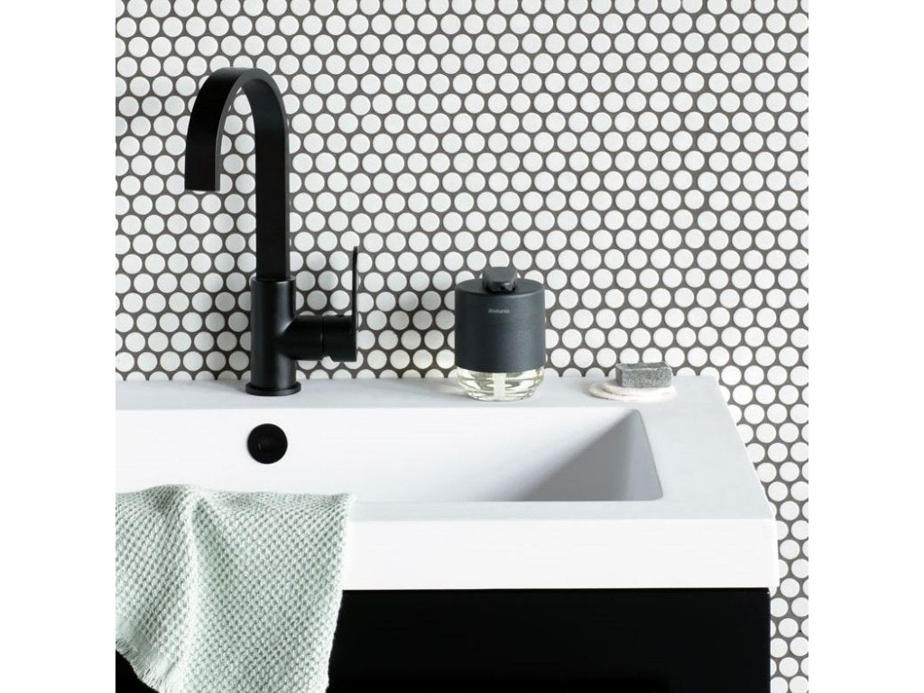 Brabantia Dispenser för flytande tvål MINDSET 200 ml, mineralgrå, stål och glas