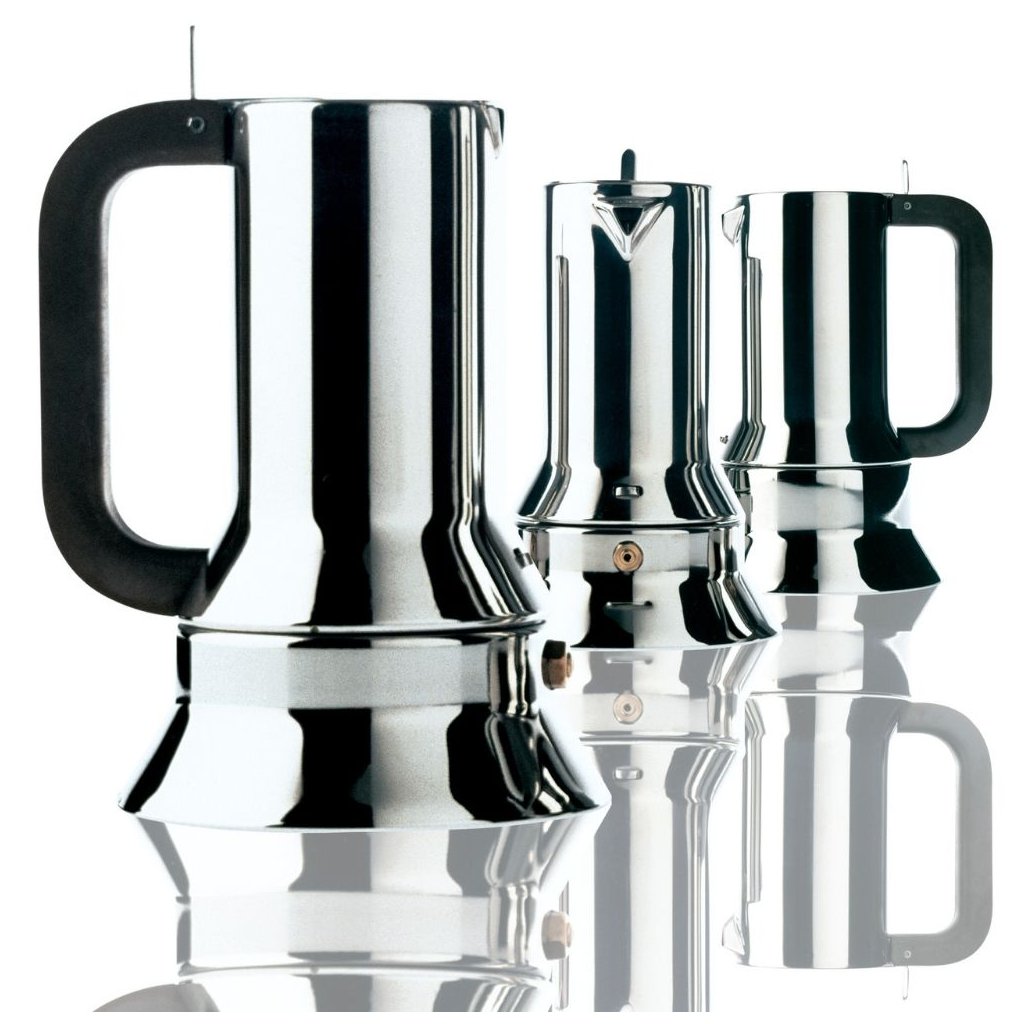 Alessi Espressobryggare för spishäll 9090, 500 ml, brunt handtag