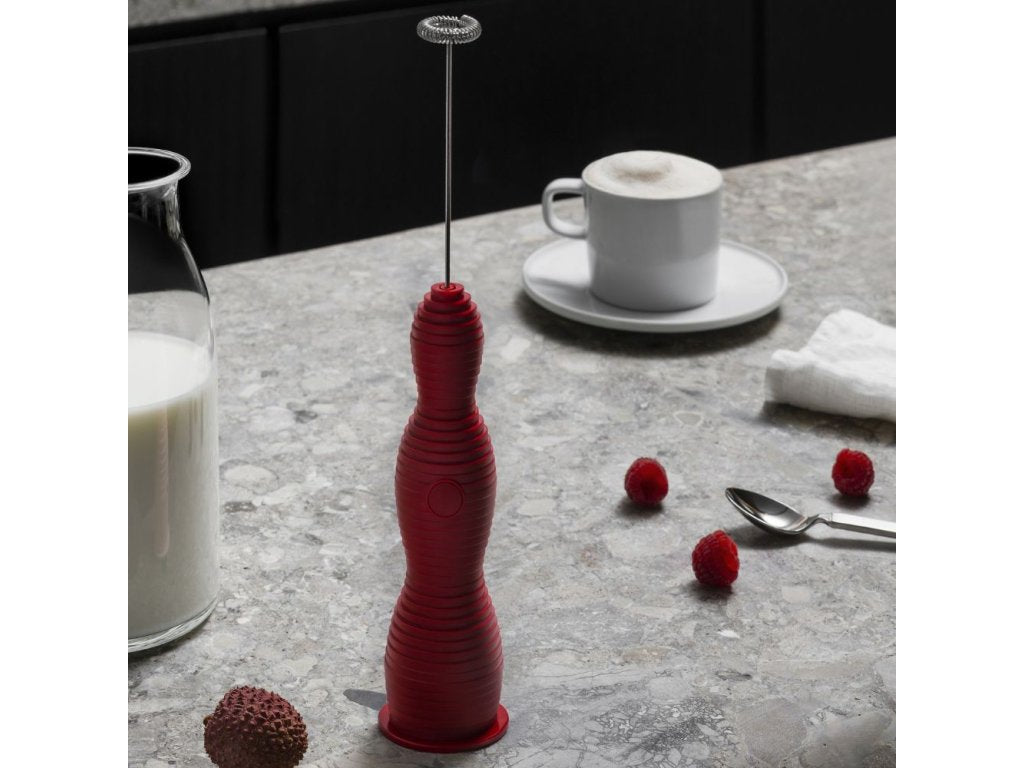 Alessi Mjölkskummare PULCINA, röd