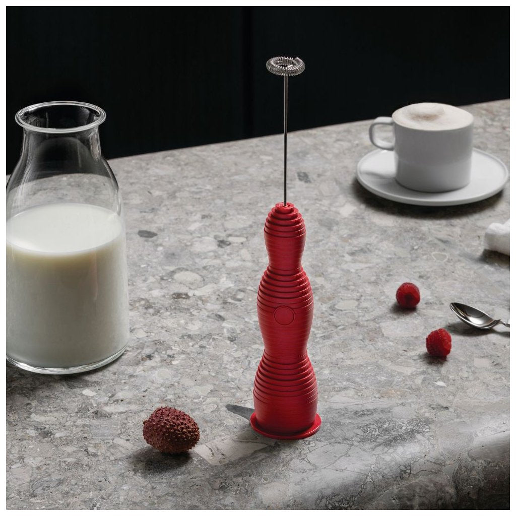 Alessi Mjölkskummare PULCINA, röd