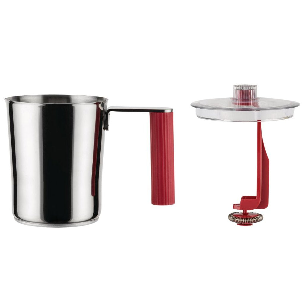 Alessi Mjölkskummare PLISSÉ, röd