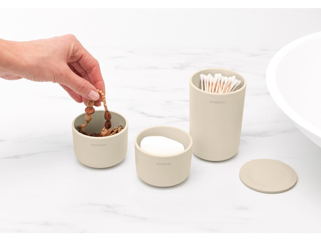 Brabantia Badrumsförvaring set RENEW 3 st, mjuk beige