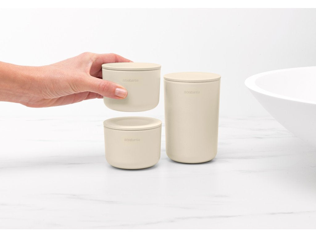 Brabantia Badrumsförvaring set RENEW 3 st, mjuk beige