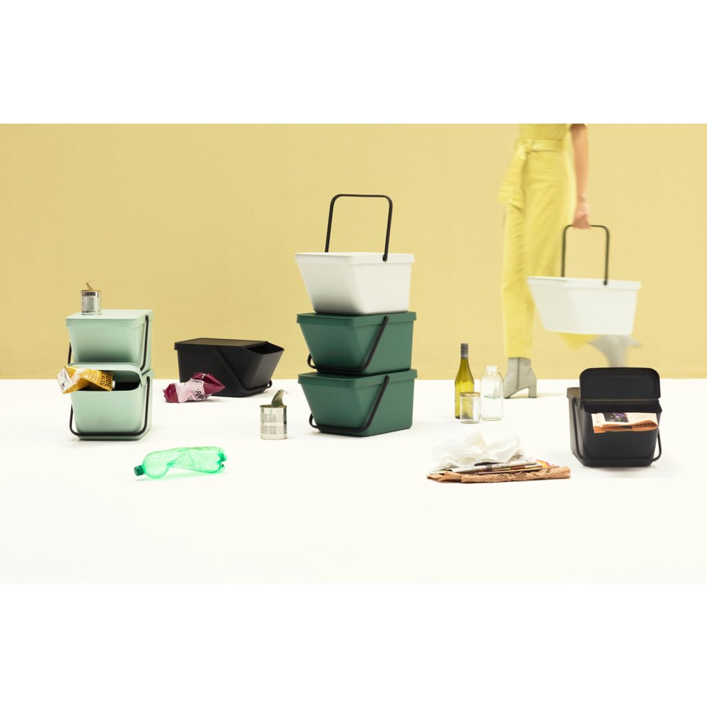 Brabantia Avfallskärl SORT & GO 20 l, stapelbar, grå
