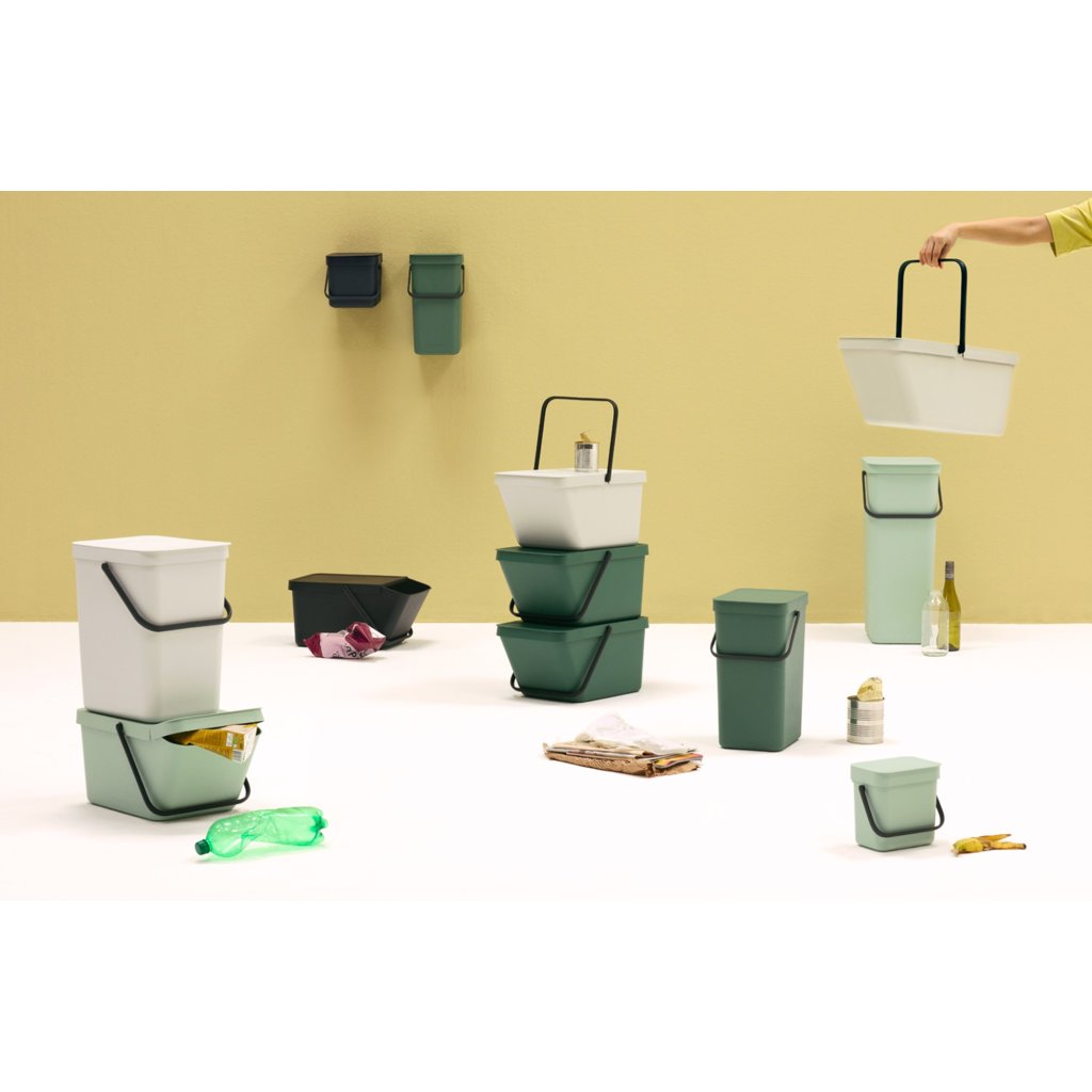 Brabantia Avfallskärl SORT & GO 20 l, stapelbar, ljusgrå