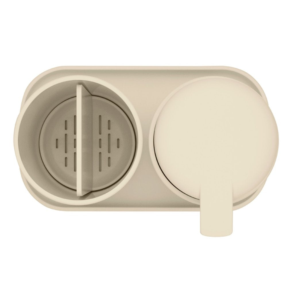 Brabantia Dispenser för flytande tvål och tandborstkopp i set RENEW mjuk beige