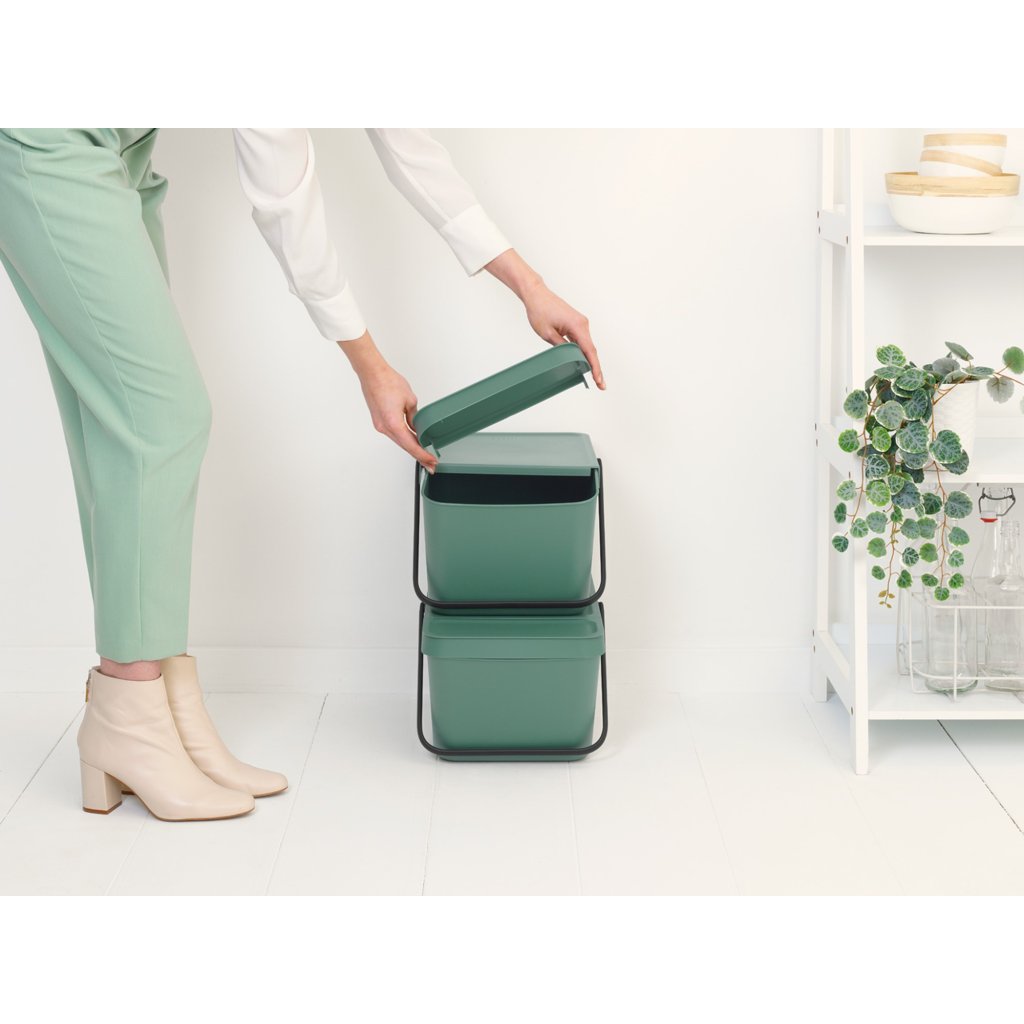 Brabantia Avfallskärl SORT & GO 20 l, stapelbar, mörkgrön