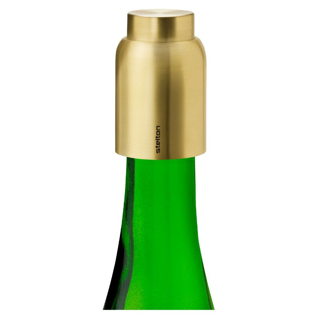Stelton Champagepropp COLLAR, borstad mässing, vakuumtätning
