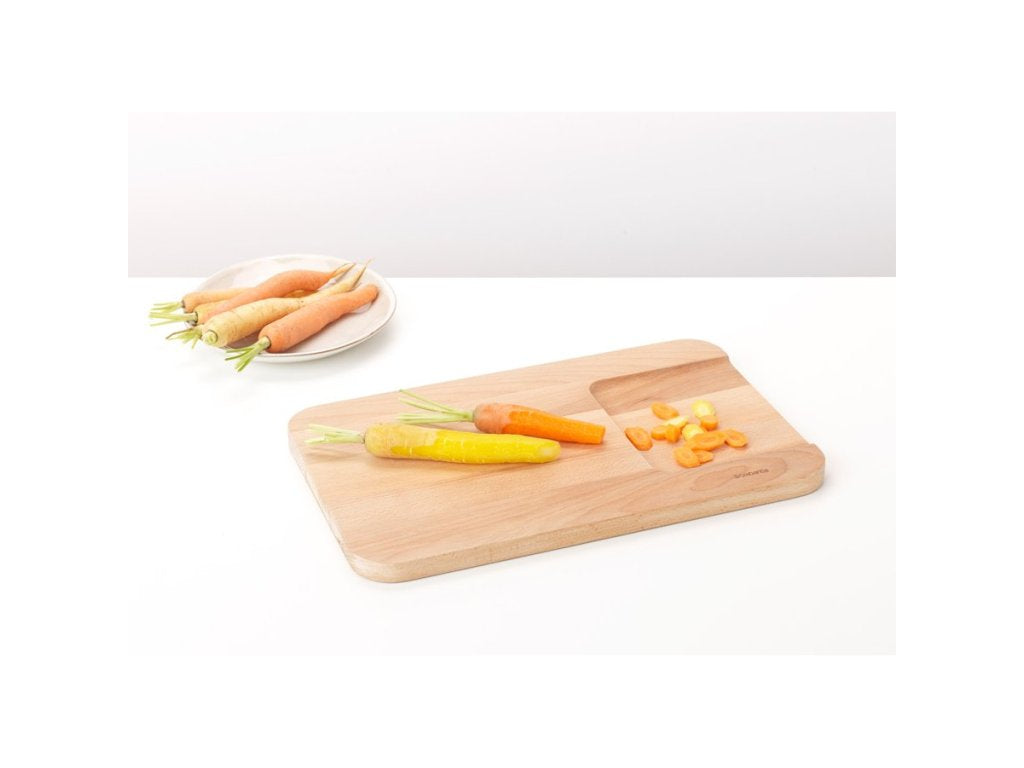 Brabantia Skärbräda 25 x 40 cm, för grönsaker, brun, trä