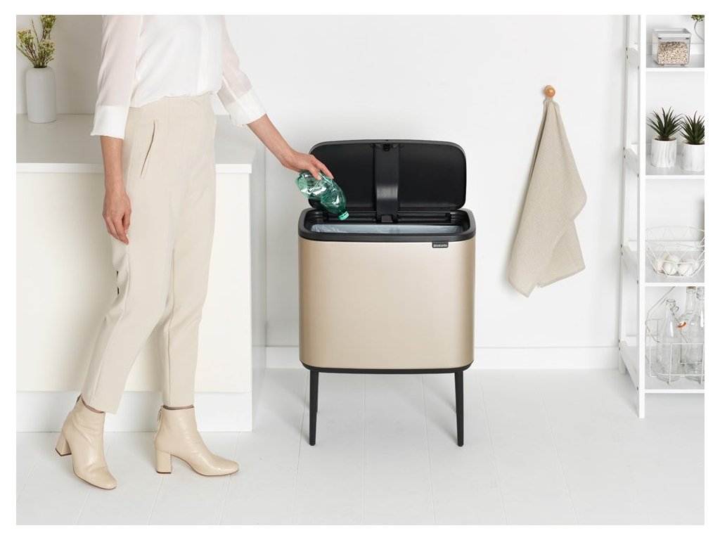 Brabantia Soptunna med trycklock TOUCH BIN 36 l, champagne