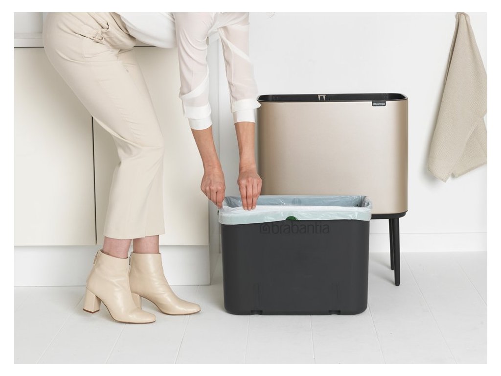 Brabantia Soptunna med trycklock TOUCH BIN 36 l, champagne