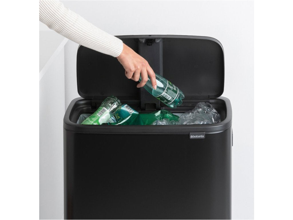 Brabantia Soptunna med trycklock BO HI 60 l, svart