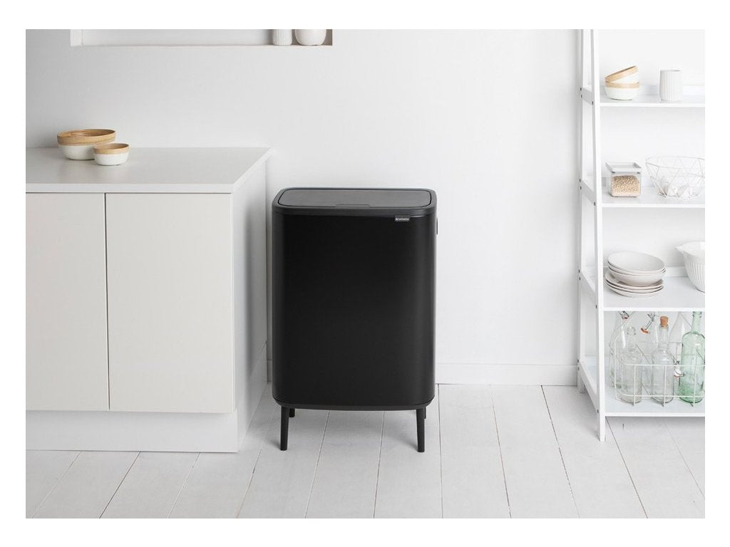 Brabantia Soptunna med trycklock BO HI 60 l, svart