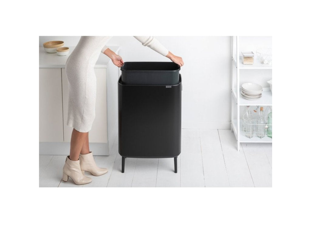 Brabantia Soptunna med trycklock BO HI 60 l, svart