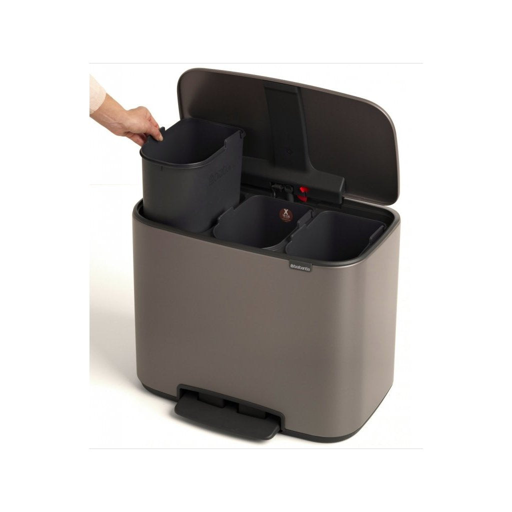 Brabantia Pedalhink BO 3 x 11 l, platina
