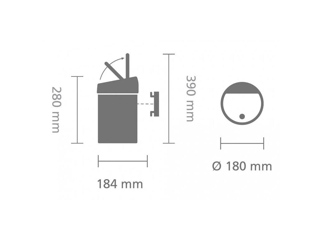 Brabantia Soptunna med trycklock TOUCH BIN 3 l, platina