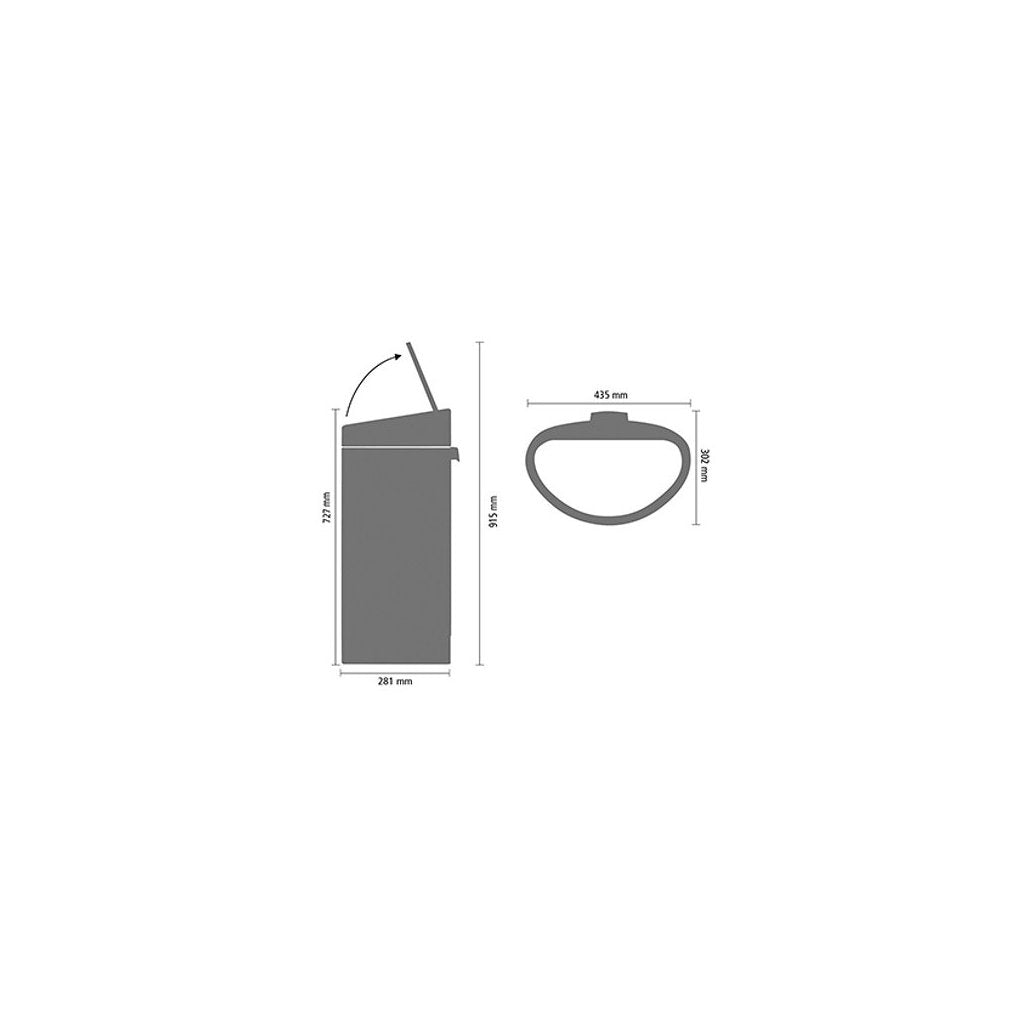 Brabantia Soptunna med trycklock TOUCH BIN NY 40 l, blankt stål