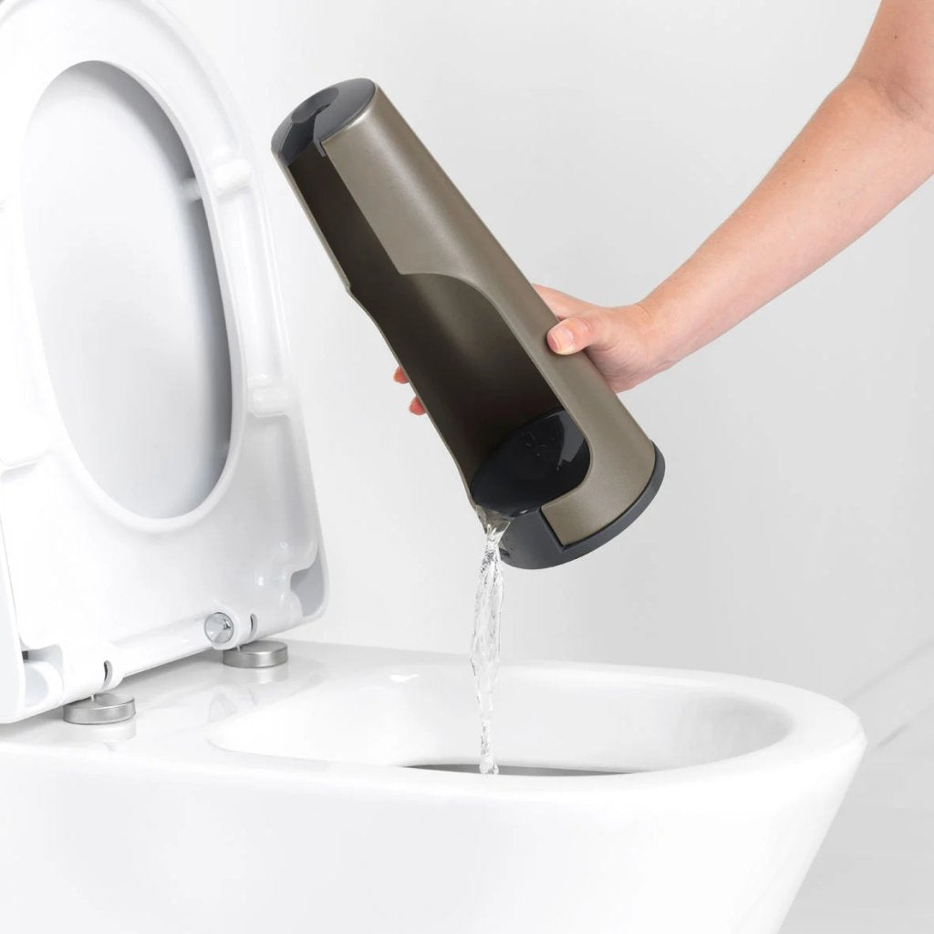 Brabantia Toalettborsthållare, toalettpappershållare och reservrullstativ i set RENEW, platina