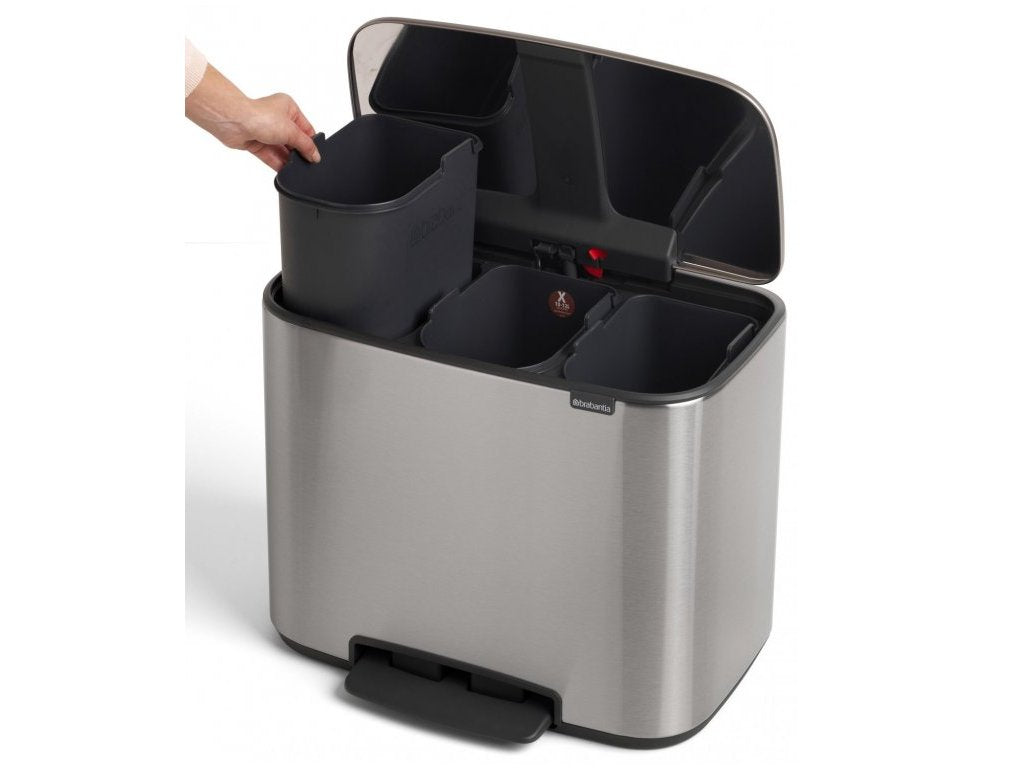 Brabantia Pedalhink BO 3 x 11 l, matt stål