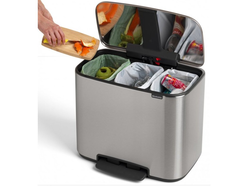 Brabantia Pedalhink BO 3 x 11 l, matt stål