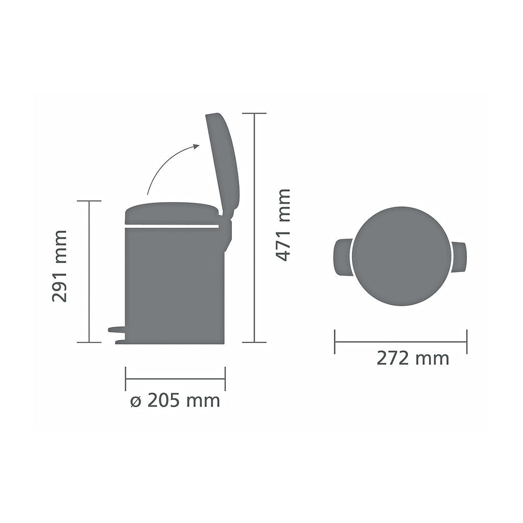Brabantia Pedalhink NEWICON 5 l, blankt stål