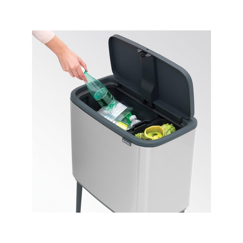 Brabantia Soptunna med trycklock BO 11 + 23 l, matt stål