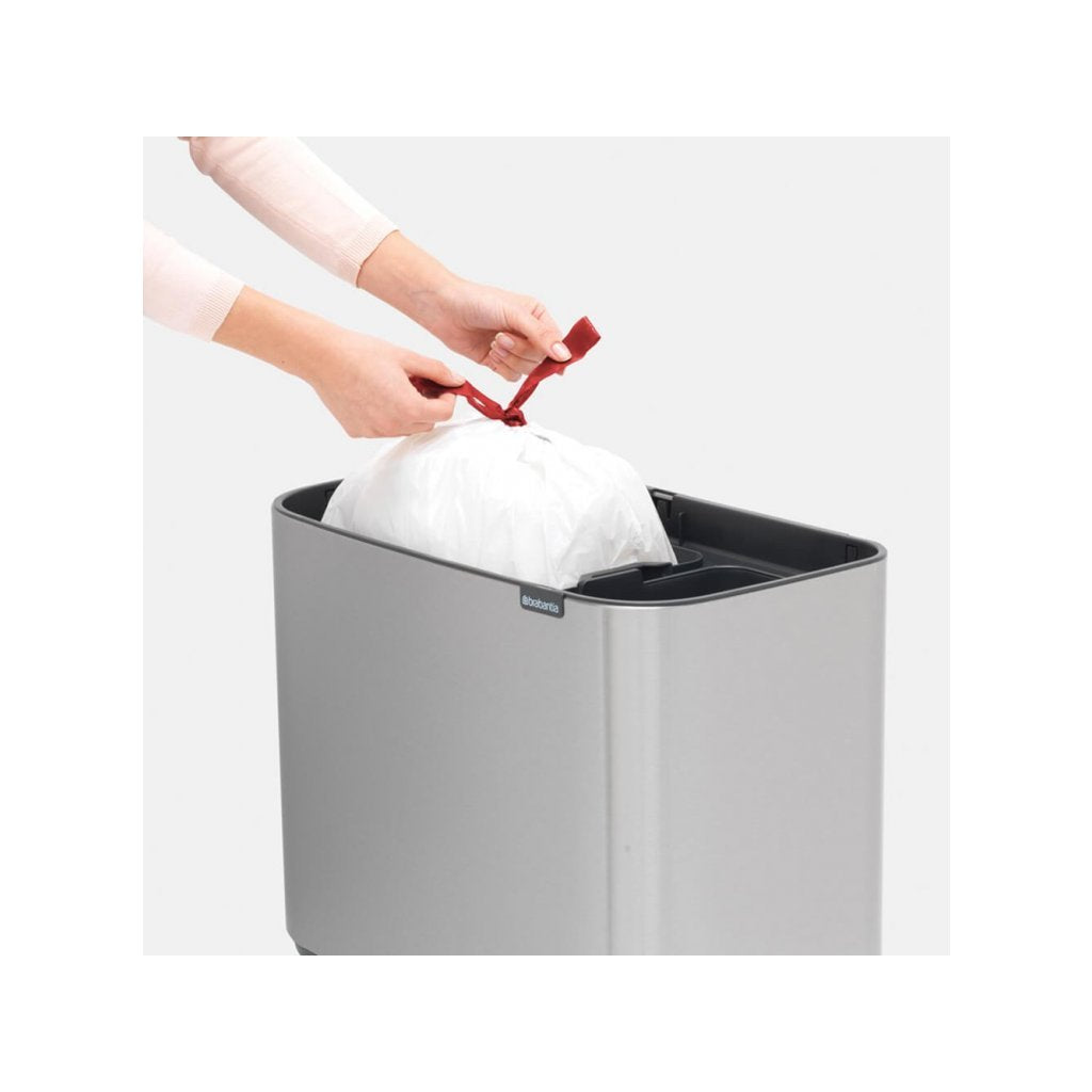 Brabantia Soptunna med trycklock BO 11 + 23 l, matt stål