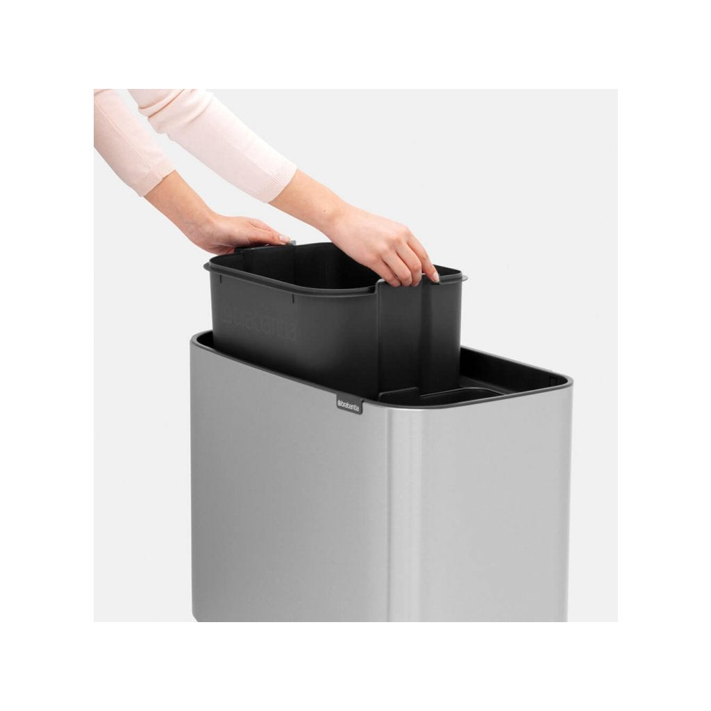 Brabantia Soptunna med trycklock BO 11 + 23 l, matt stål