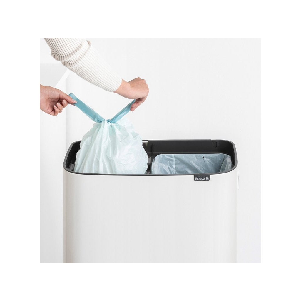 Brabantia Soptunna med trycklock BO HI 2 x 30 l, vit