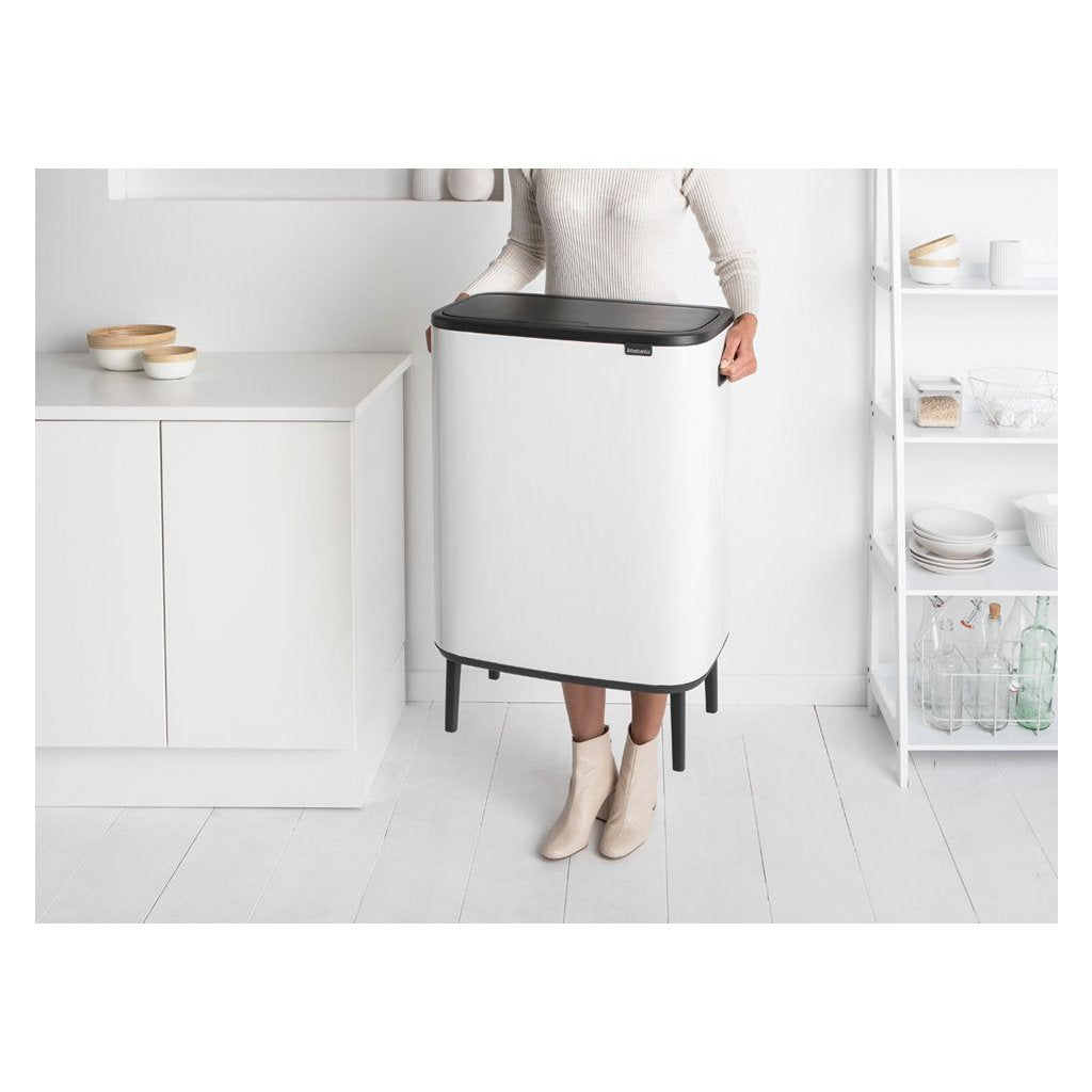 Brabantia Soptunna med trycklock BO HI 2 x 30 l, vit