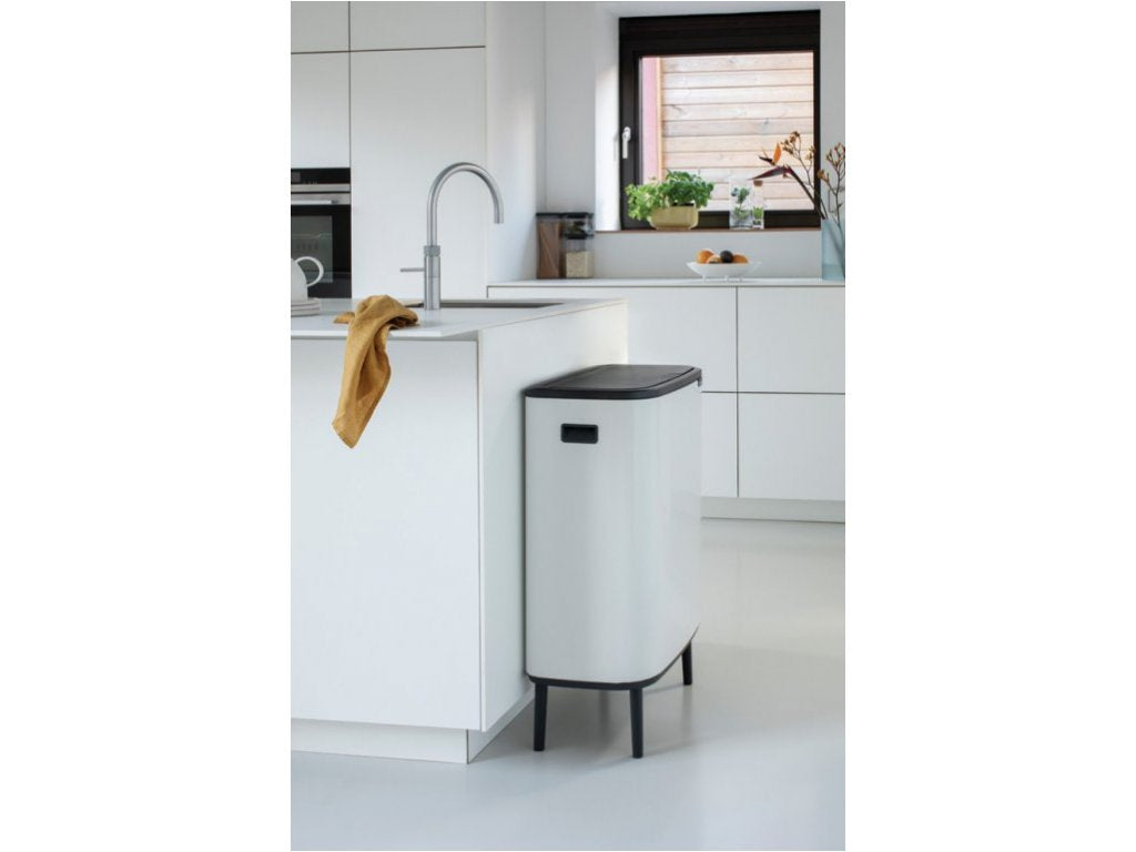 Brabantia Soptunna med trycklock BO HI 2 x 30 l, vit